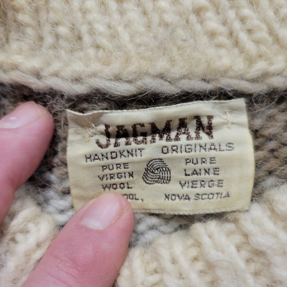 Vintage JAGMAN Handknit Origina wool fuzzy pullover sweater women's large - Picture 5 of 10